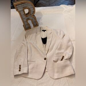 Ann Taylor Ivory Textured Jacket